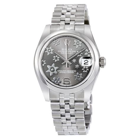 Rolex Datejust 31 Flower 178240 Grey Dial Wristwatch Ladies